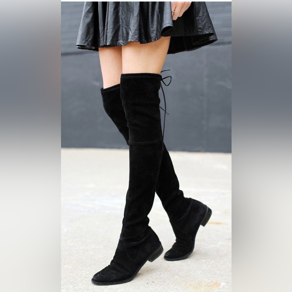 Stuart Weitzman suede thigh high boots.